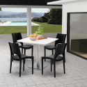 Vierkante salontafel 90x90cm met centraal onderstel voor bar bistrot Horeca Karakteristieken