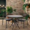 Set met ronde zwarte tafel 80x80 cm en 2 modern design stoelen Gianum Dark Voorraad