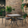 Indoor-outdoor set met vierkante zwarte tafel 70x70 cm en 2 design stoelen Magus Dark Voorraad
