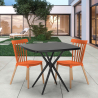 Set van 2 moderne design stoelen en vierkant tafel 70x70cm Roslin Black Keuze