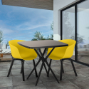 Set van 2 design stoelen en zwarte vierkante tafel 70x70 cm Navan Black Keuze