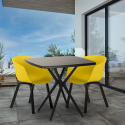 Set van 2 stoelen en design zwart vierkante tafel 70x70cm modern Navan Black Keuze