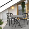 Set met ronde zwarte tafel 80x80 cm en 2 polypropyleen stoelen Kento Dark Korting
