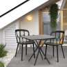Set met vierkante zwarte tafel 70x70 cm en 2 design stoelen Saiku Dark Korting