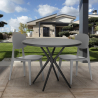 Set met ronde zwarte tafel 80 cm en 2 design stoelen Berel Black Korting