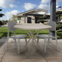 Set met beige ronde tafel 80 cm en 2 design stoelen Berel  Karakteristieken