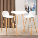 Set met hoge ronde tafel 60 cm en 2 barkrukken in Scandinavisch design Ojala Light Kortingen