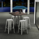 Set hoge tafel met 4 metalen krukken in industriële stijl Kips Bay  Verkoop