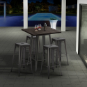 Set hoge tafel met 4 metalen krukken in industriële stijl Williamsburg   Verkoop