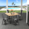 Set met vierkante tafel en 4 metalen stoelen in industriële stijl Tribeca Aankoop