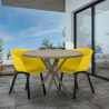Set met ronde beige tafel 80 cm en 2 design stoelen Oden Karakteristieken