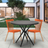  Set met ronde zwarte tafel 80 cm en 2 design stoelen Eskil Black Karakteristieken