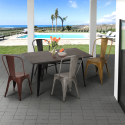 Vintage set met 4 industriële stoelen en eettafel 120x60 cm Hamilton Verkoop