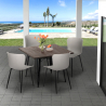 Industriële set met vierkante tafel 80x80 cm en 4 stoelen Anvil Dark Voorraad