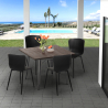 Industriële set met vierkante tafel 80x80 cm en 4 stoelen Anvil Voorraad