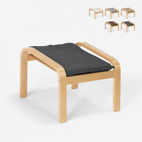 Voetenbank poef fauteuil bank woonkamer hout Scandinavisch design Sylt
