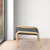 Scandinavisch design poef voetenbank stof en houten poten Sylt Karakteristieken