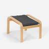Scandinavisch design poef voetenbank stof en houten poten Sylt Afmetingen