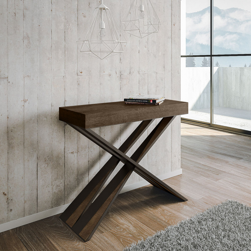 Uitschuifbare console 90x40-300cm modern design houten tafel Diago Noix Aanbieding