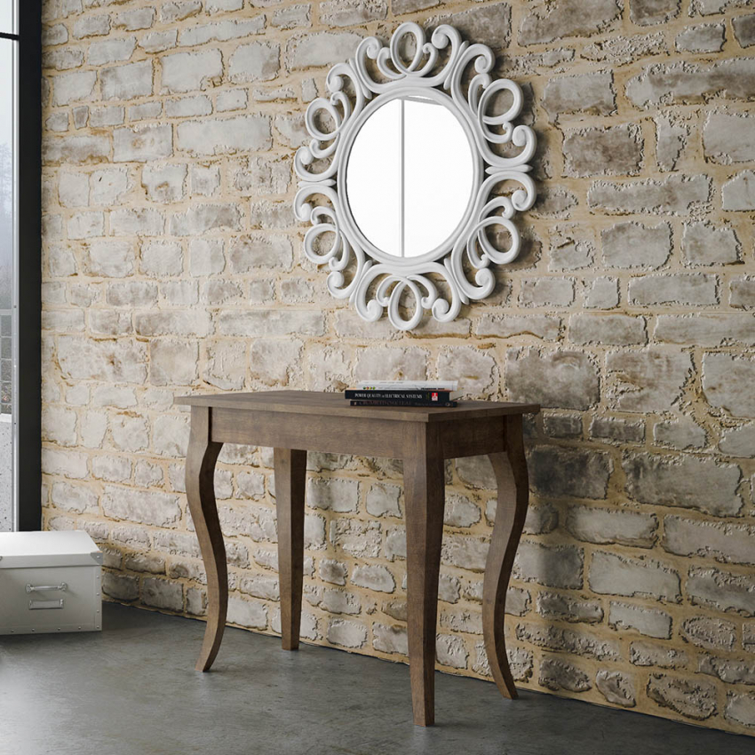 Klassiek design uitschuifbare consoletafel 90x48-308cm hout Olanda Noix Aanbieding
