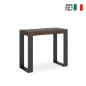 Uitschuifbare consoletafel 90x40-300cm hout metaal design Tecno Noix Aanbod