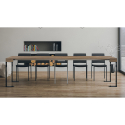 Uitschuifbare consoletafel 90x40-300cm hout metaal design Tecno Noix Kortingen