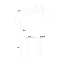 Entree console tafel uitschuifbaar 90x40-300cm hout metaal Tecno Fir Catalogus
