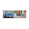 Print felle kleuren schilderij geplastificeerd canvas stad auto 120x40cm Cuba Verkoop