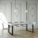 Uitschuifbare moderne witte design consoletafel 90x40-300cm eettafel Elettra Korting