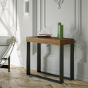 Uitschuifbare eetkamer console tafel 90x40-300cm hout legno Elettra Fir Aanbieding