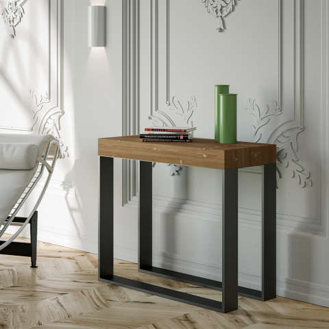 Uitschuifbare eetkamer console tafel 90x40-300cm hout legno Elettra Fir