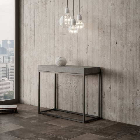 Modern design uitschuifbare consoletafel 90x40-300cm grijs Nordica Concrete