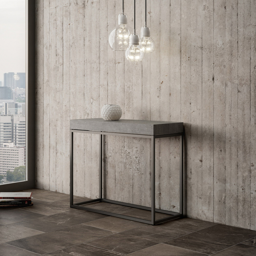 Modern design uitschuifbare consoletafel 90x40-300cm grijs Nordica Concrete Aanbieding