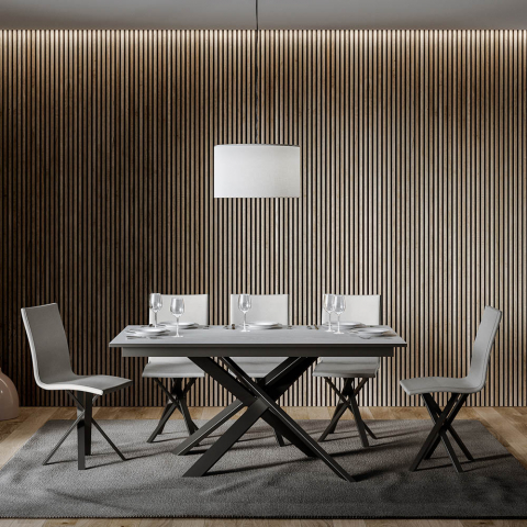 Uitschuifbare eettafel 90x160-220cm modern wit design Ganty Long Aanbieding