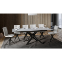 Uitschuifbare eettafel 90x160-220cm modern wit design Ganty Long Korting