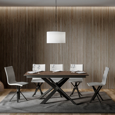 Uitschuifbare design eettafel 90x160-220cm modern hout Ganty Long Wood Aanbieding