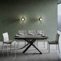 Moderne uitschuifbare eettafel 90x160-2200cm antraciet Ganty Long Report Aanbieding