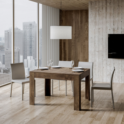 Uitschuifbare design eettafel 90x120-180cm modern hout Bibi Wood