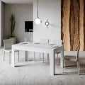 Uitschuifbare eettafel 90x160-220cm wit modern design Bibi Long Aanbieding