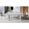 Uitschuifbare eettafel 90x160-220cm wit modern design Bibi Long Kortingen