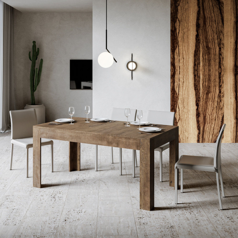 Uitschuifbare tafel 90x160-220cm hout design eetkamer Bibi Long Wood