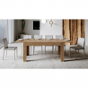 Moderne uitschuifbare houten eettafel 90x160-220cm Bibi Long Oak Kortingen