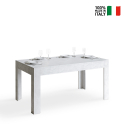 Uitschuifbare witte tafel 90x160-220cm  keuken eetkamer Bibi Long White Verkoop
