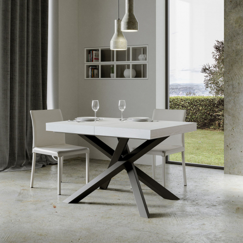 Uitschuifbare eettafel 90x130-234cm modern wit design Volantis