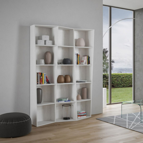 Moderne design boekenkast in wit woonkamer kantoor Trek 3