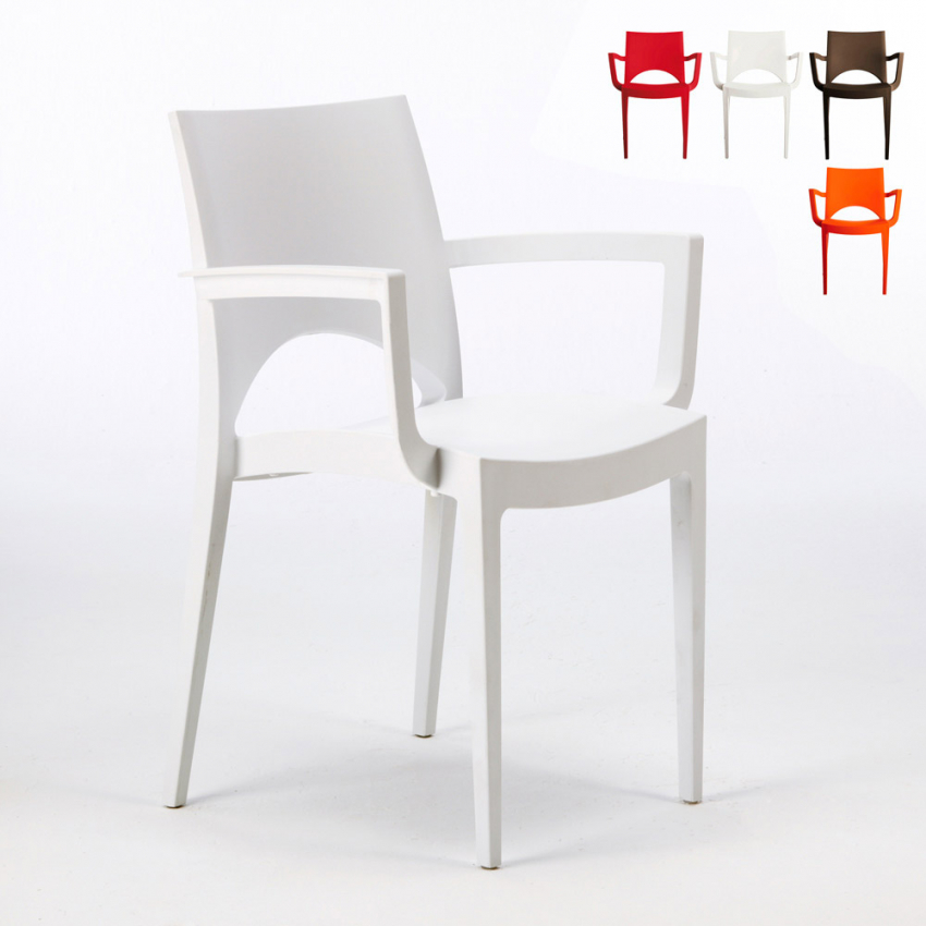 Set van 24 Grand Soleil polypropyleen stoelen met armleuningen Paris Arm Kosten