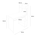 Industrieel bureau van zwart metaal met boekenkast 120x62 cm Cambridge BLACK Kortingen