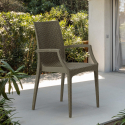 Stoelen fauteuil met armleuningen van Polyrattan Grand Soleil Bistrot Arm
