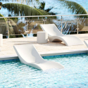 Zwembad ligstoel tuin zonnedek wit design Vega Korting