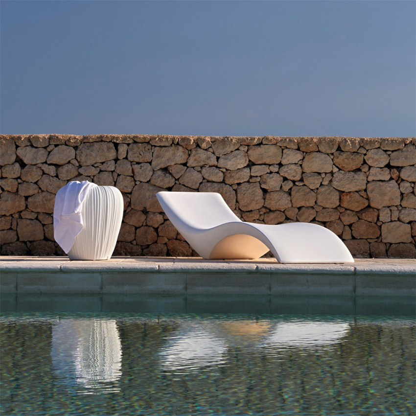 Mijnwerker Onleesbaar oorsprong Vega Zwembad ligstoel tuin zonnedek wit design